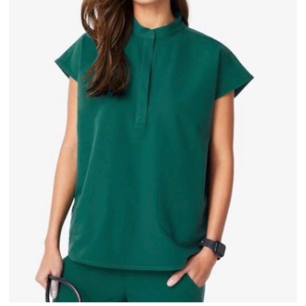 Figs Womens Hunter green scrub top